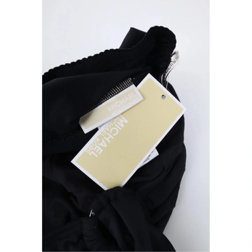 Michael Kors swimsuit Ring Trim Halter Blouson Onewith Hidden U Wire Black 16 - Picture 3 of 5